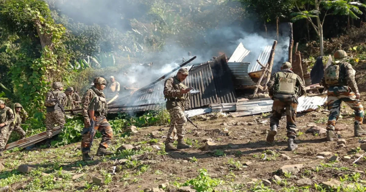 Manipur Security Forces Destroy Over 470 Acres of Poppy Plantations in Joint Operations