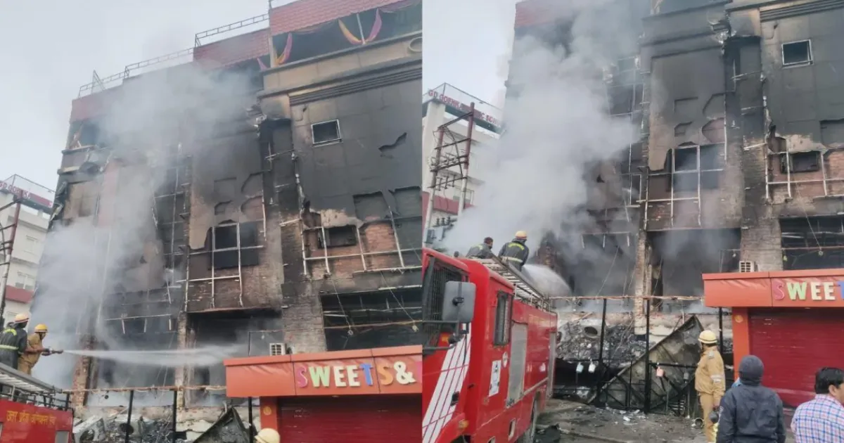 Pre-Dawn Blaze Engulfs Three-Storey Banquet Hall in Gorakhpur; One Staff Member Dead