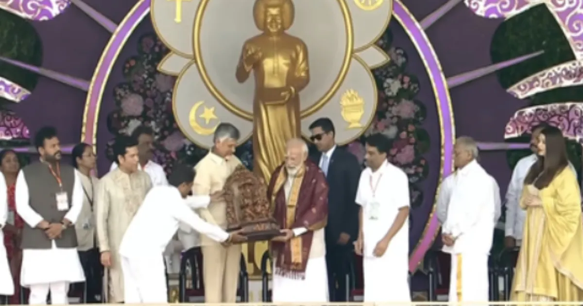 PM Modi, Naidu Join Thousands in Puttaparthi for Sathya Sai Baba Centenary Celebrations