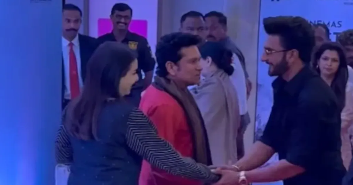 Ranveer Singh Shares a Warm Red-Carpet Moment With Sachin Tendulkar at 120 Bahadur Premiere