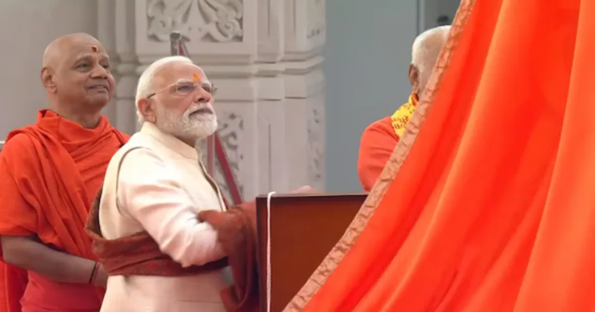 PM Modi Performs Dhwajarohan Ritual at Newly Completed Ram Temple in Ayodhya