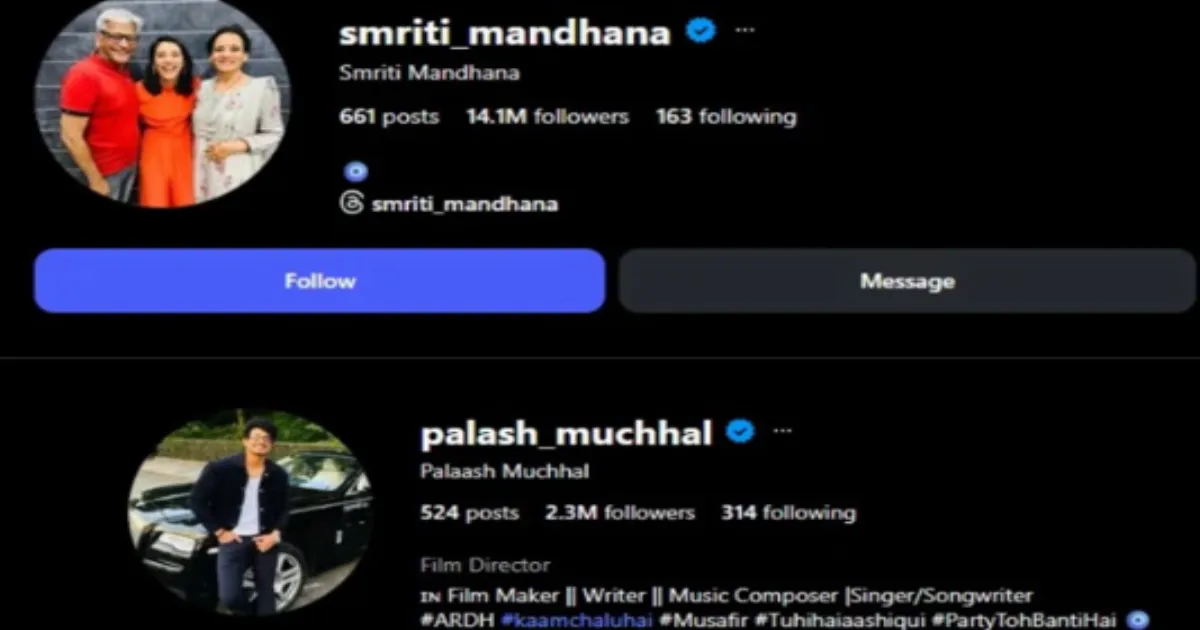 smriti-mandhana-palash-muchhal-update-Instagram Amid Health Crisis