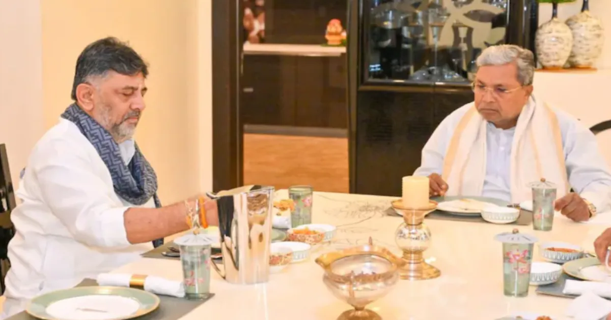 Congress Leaders Siddaramaiah and DK Shivakumar Hold Second Breakfast Meet Over CM Row