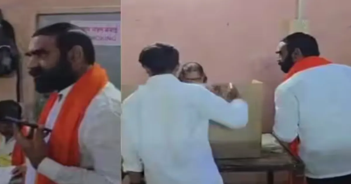 Shiv Sena MLA Caught Inside Voting Booth as Woman Casts Vote; EC Orders Probe