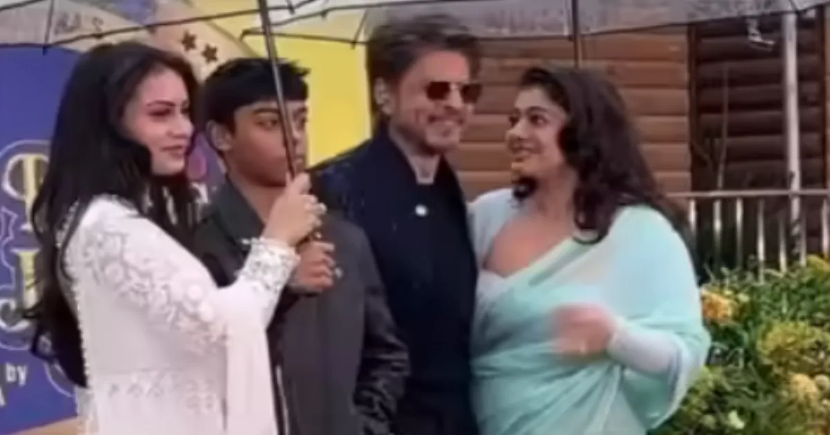 SRK, Kajol Reunite With Nysa and Yug at DDLJ Statue Unveiling in London