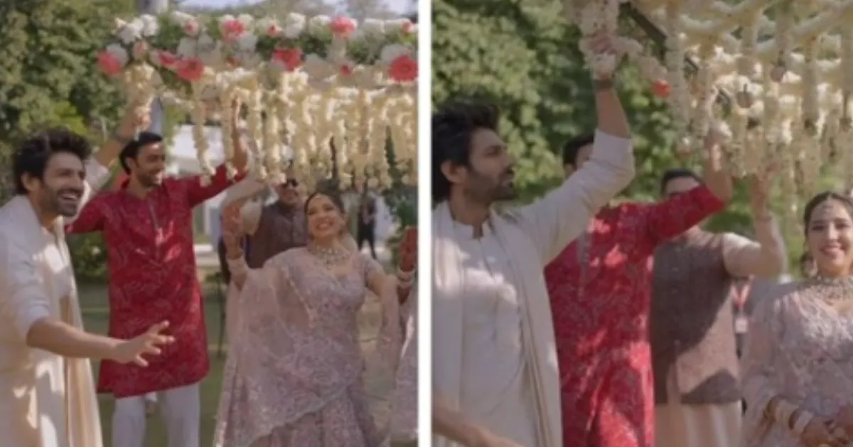 Kartik Aaryan Stuns Internet by Lifting Phoolon Ki Chaadar For Sister Krittika at Her Wedding