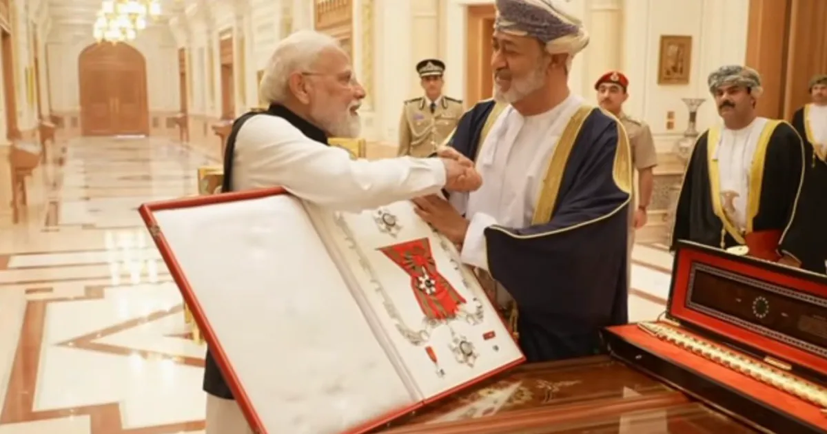 PM Modi Honoured With First Class of the Order of Oman During Official Visit