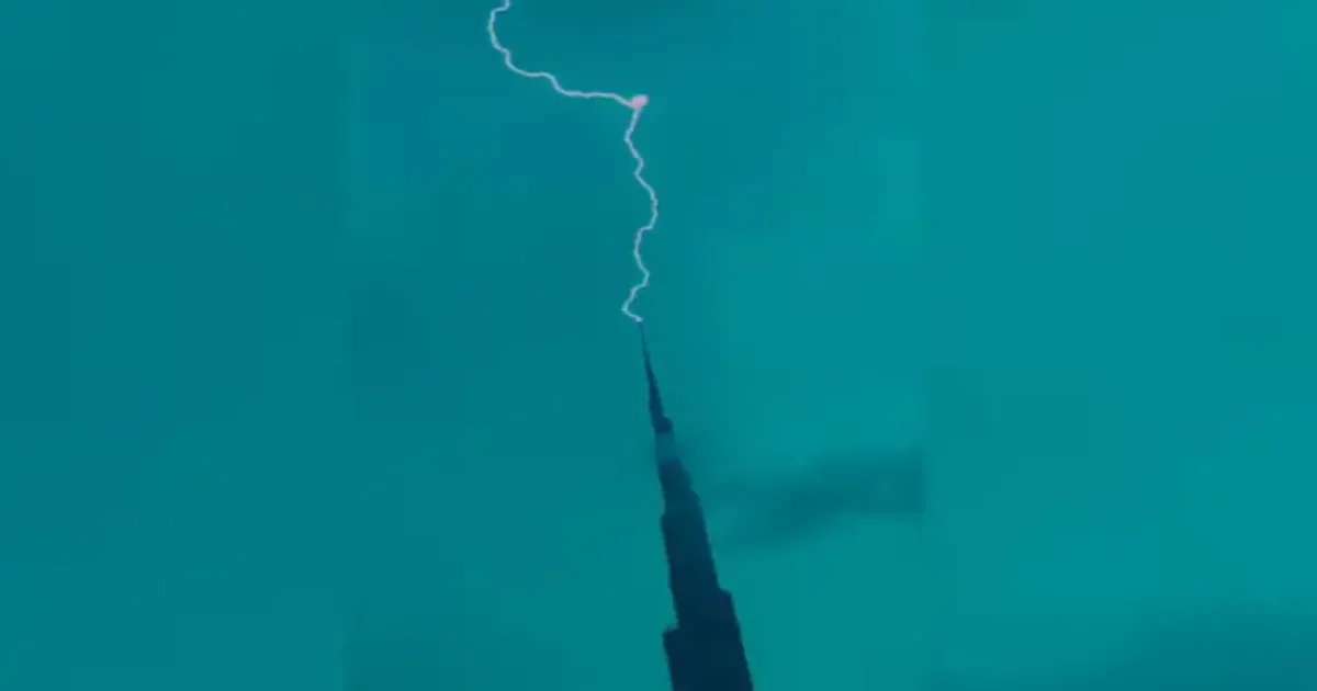 Sheikh Hamdan Shares Video of Lightning Strike on Burj Khalifa During UAE Storm