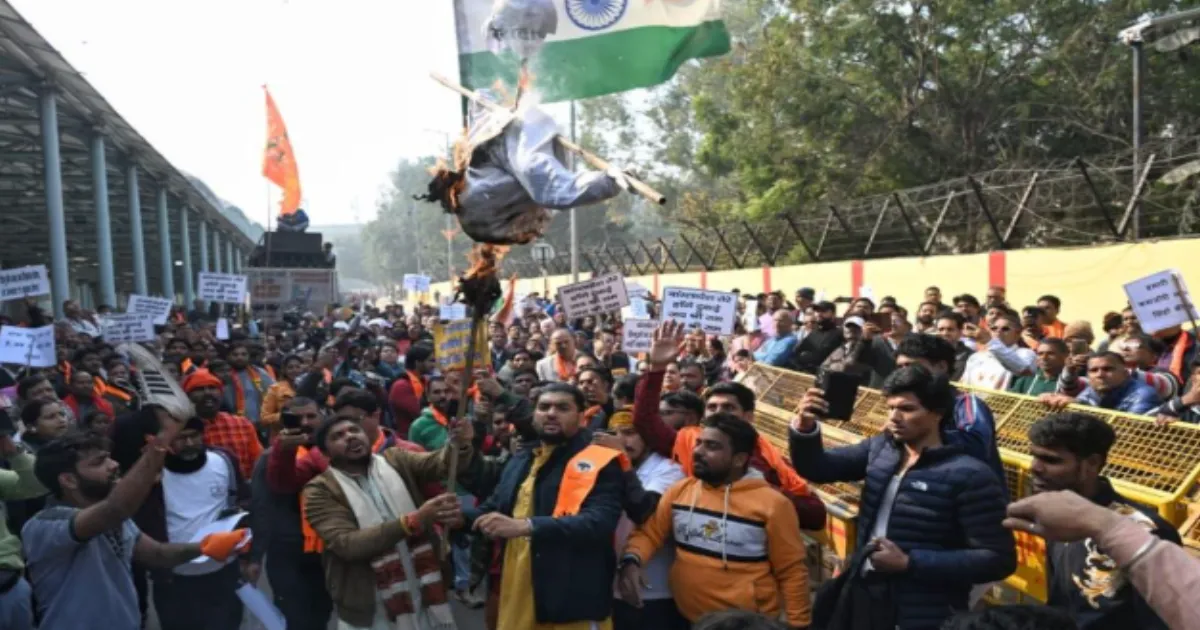Protest Outside Bangladesh High Commission in Delhi Over Violence Against Hindus