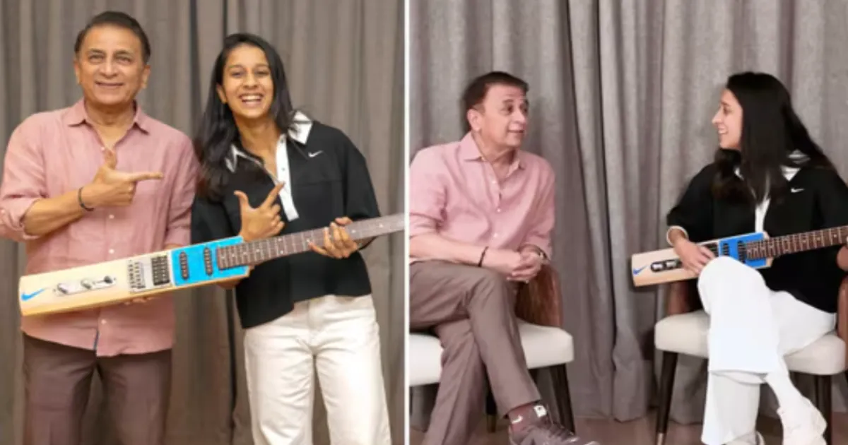 Sunil Gavaskar Gifts Jemimah Rodrigues Custom Guitar Celebrating Her World Cup Century