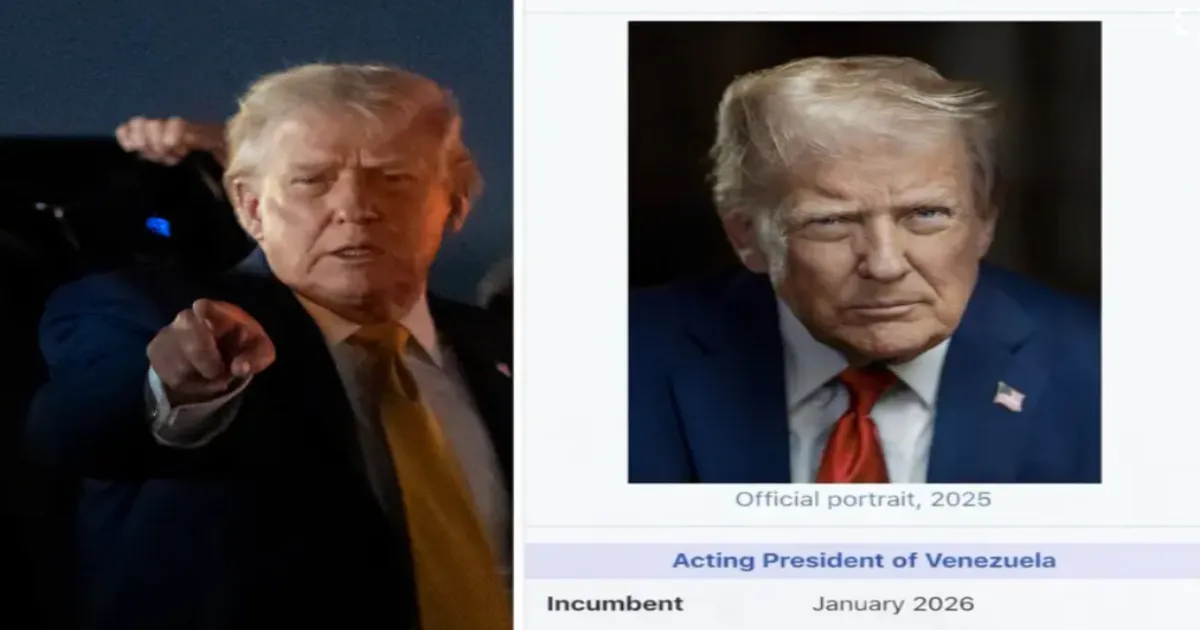 Trump Posts Altered Image Claiming Himself “Acting President of Venezuela”