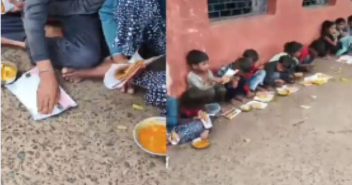 No Plates in MP School? Republic Day Meal Served on Torn Pages