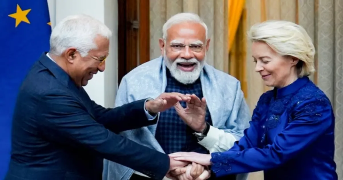 PM Modi Meets EU Presidents Von Der Leyen And Costa At Hyderabad House, Delhi