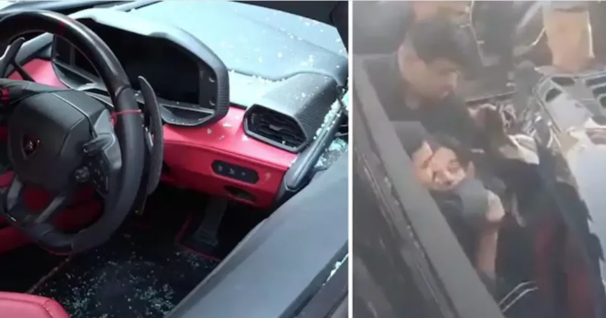 Kanpur Lamborghini Crash: CCTV Shows Bouncers Pulling Driver Out as Vehicle Stops