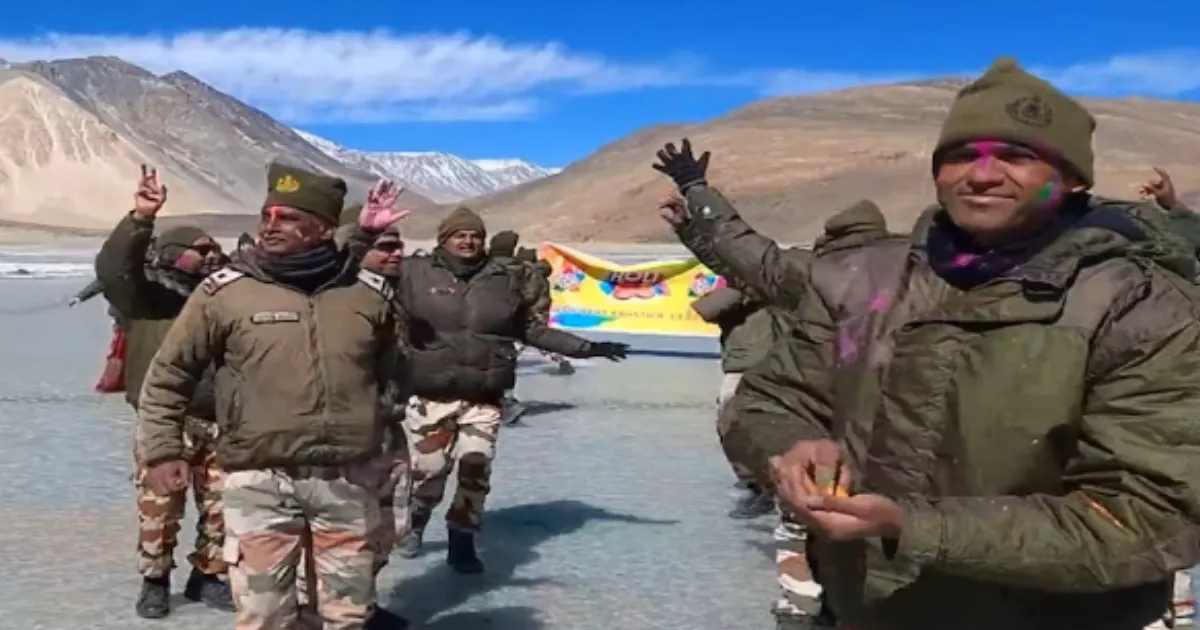  Colours, Dance, and Gulal at 14,300 Feet — ITBP's Pangong Lake Holi Goes Viral Overnight