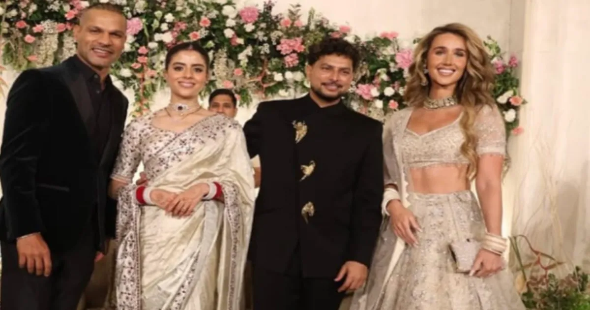 Shikhar Dhawan and Wife Sophie Join Cricket Stars at Kuldeep Yadav's Lucknow Reception