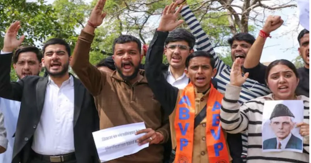 ABVP Protests Muhammad Ali Jinnah Chapter in Jammu University Syllabus