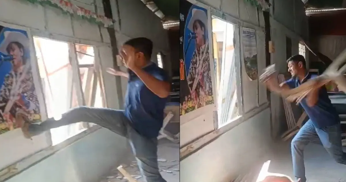 Assam Congress Worker Suspended and Arrested After Vandalising Office, Kicking Garg's Poster