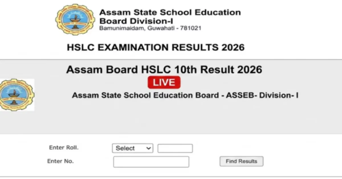  Assam HSLC Result 2026 Declared: 65.62% Pass, Direct Link to Download Class 10 Scorecard