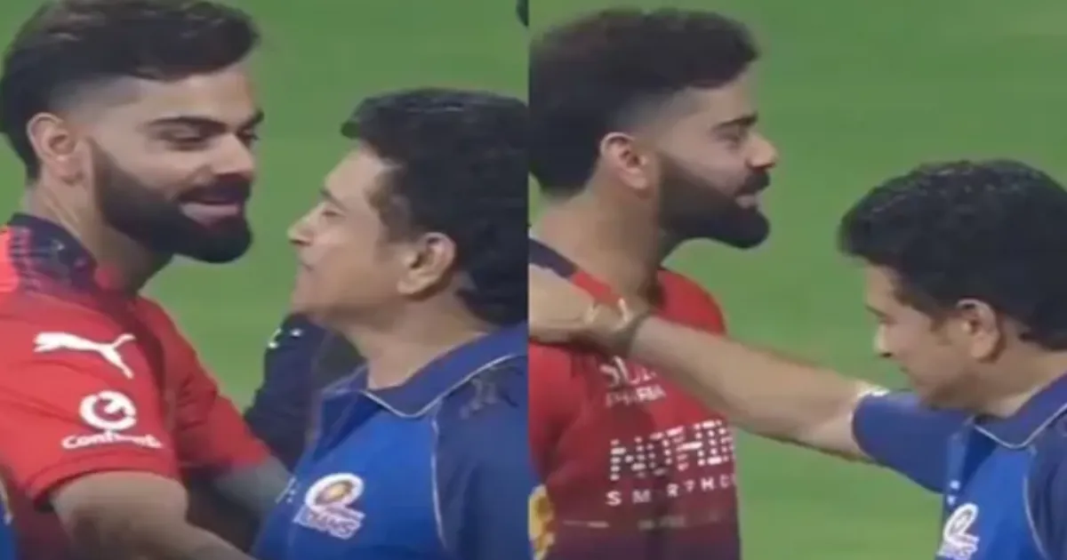Virat Kohli Stops Mid-Handshake to Embrace Sachin Tendulkar After RCB Beat MI at Wankhede