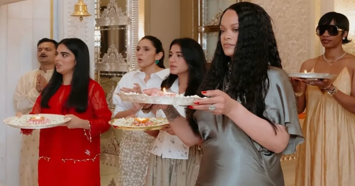 Rihanna's Antilia Visit: Singer Embraces Indian Traditions, Performs Prayers and Dances With Ambani Family