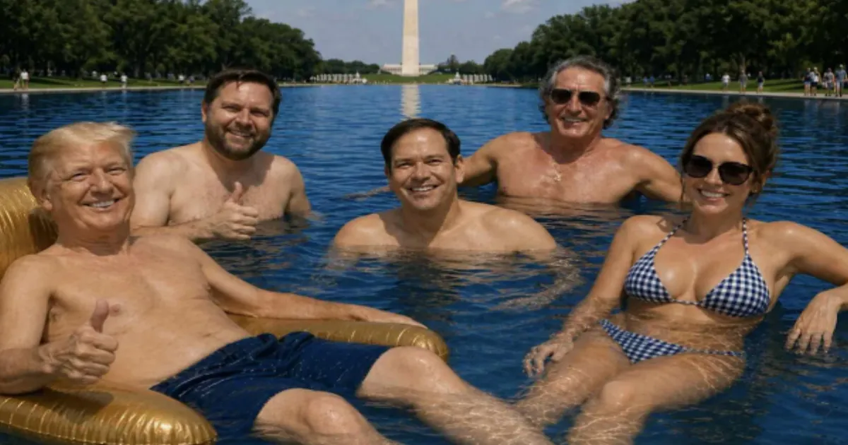 Trump Posts AI Image of Himself Shirtless in Lincoln Memorial Pool Amid $1.5M Renovation