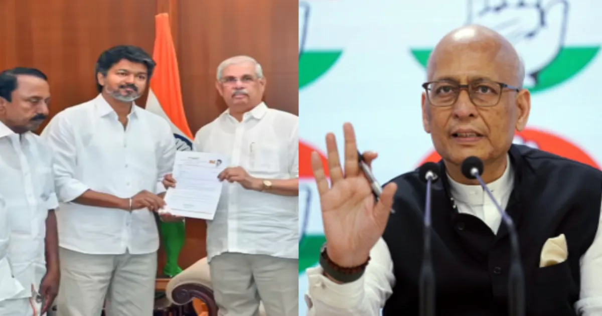  Congress Leader Singhvi Criticises Governor Arlekar for Refusing to Call Vijay to Form Tamil Nadu Government