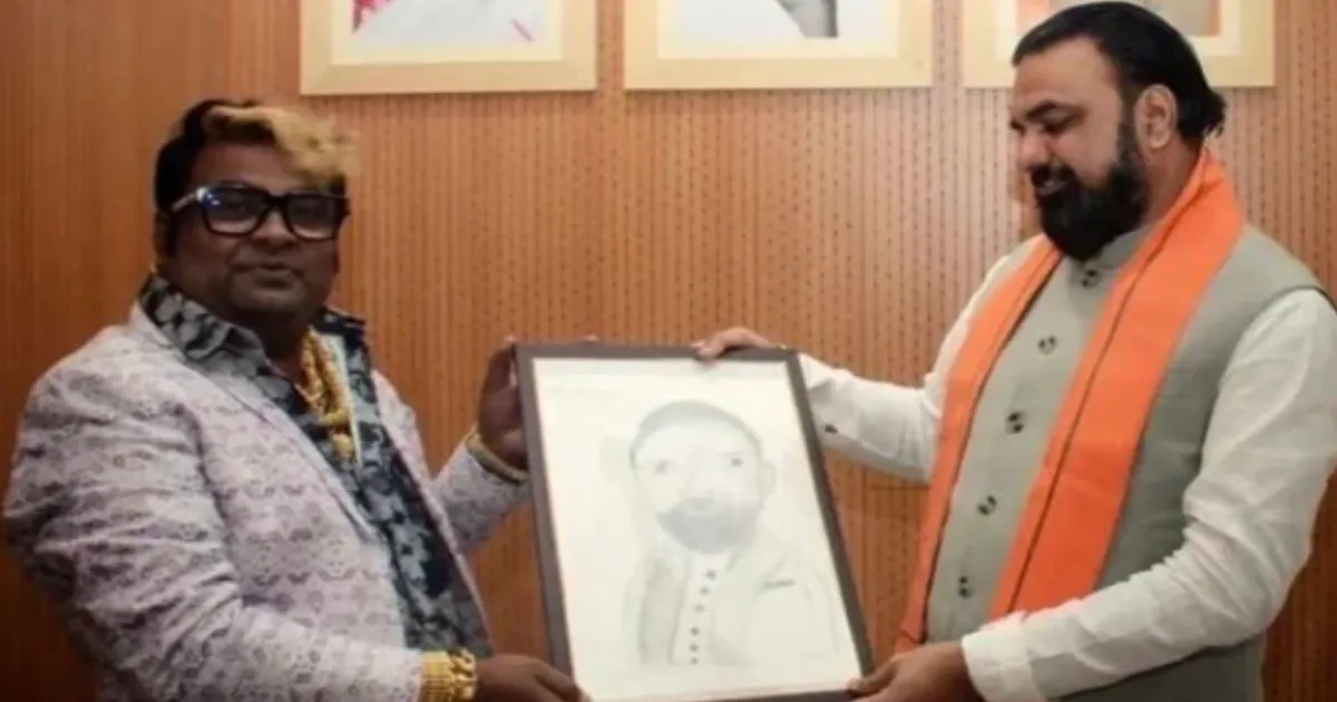 Bihar CM's Portrait Gift Goes Viral, Sparks 'Majnu Bhai' Comparisons Online