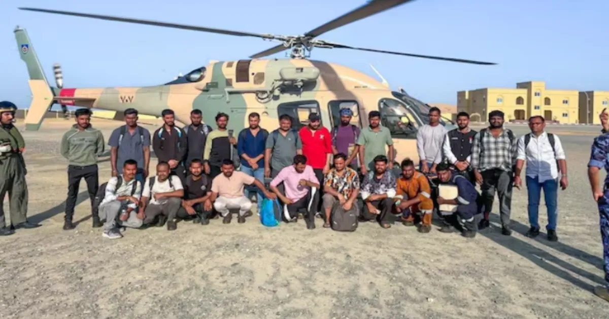 Oman Navy Helicopters Rescue 24 Indian Sailors After Missile Attack on Oil Tanker