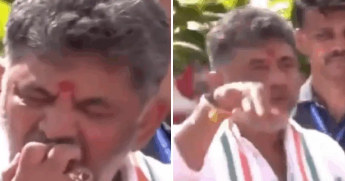 BJP Calls Out Karnataka CM Shivakumar After Half-Eaten Apple Video Goes Viral