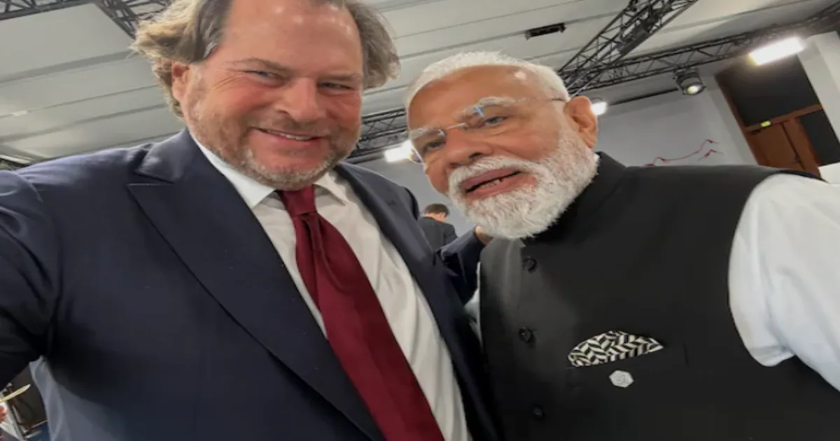  Salesforce CEO Marc Benioff Discusses AI Trust With PM Modi at G7 Summit