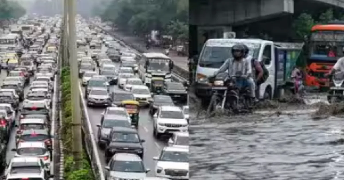 Delhi-NCR Rains: IMD Issues Red Alert as Roads Flood, Traffic Crawls