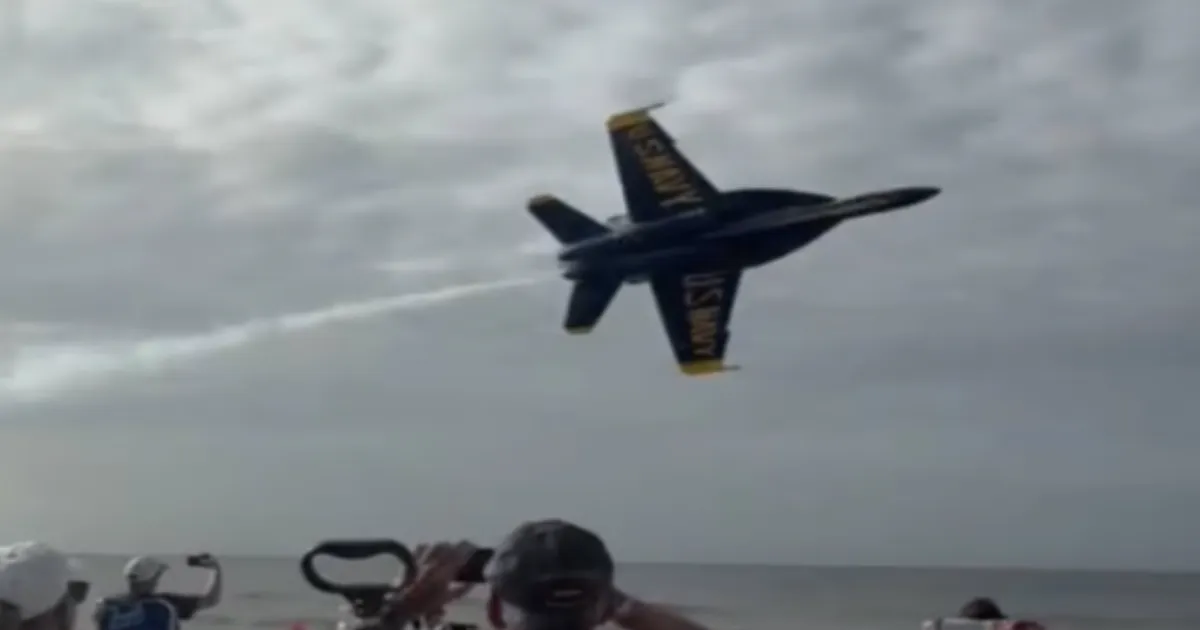 Blue Angels Jet Breaches Safety Protocol During Low Flyby Over Pensacola Beach