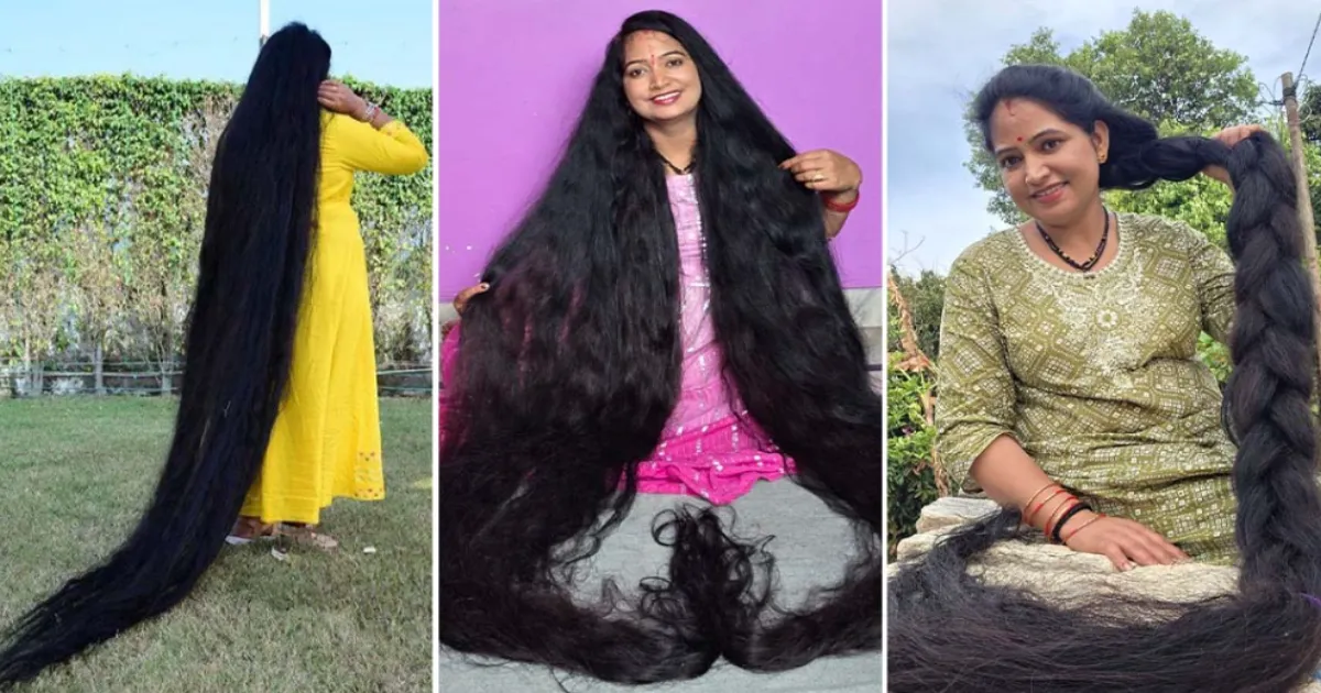 World Record: Indian Woman's Hair Grows to Nearly 9 Feet