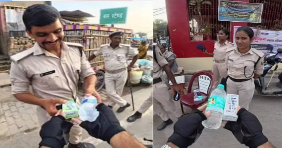 Bihar Biker's Sweet Gesture: Cold Water, Lassi For Cops in Heat