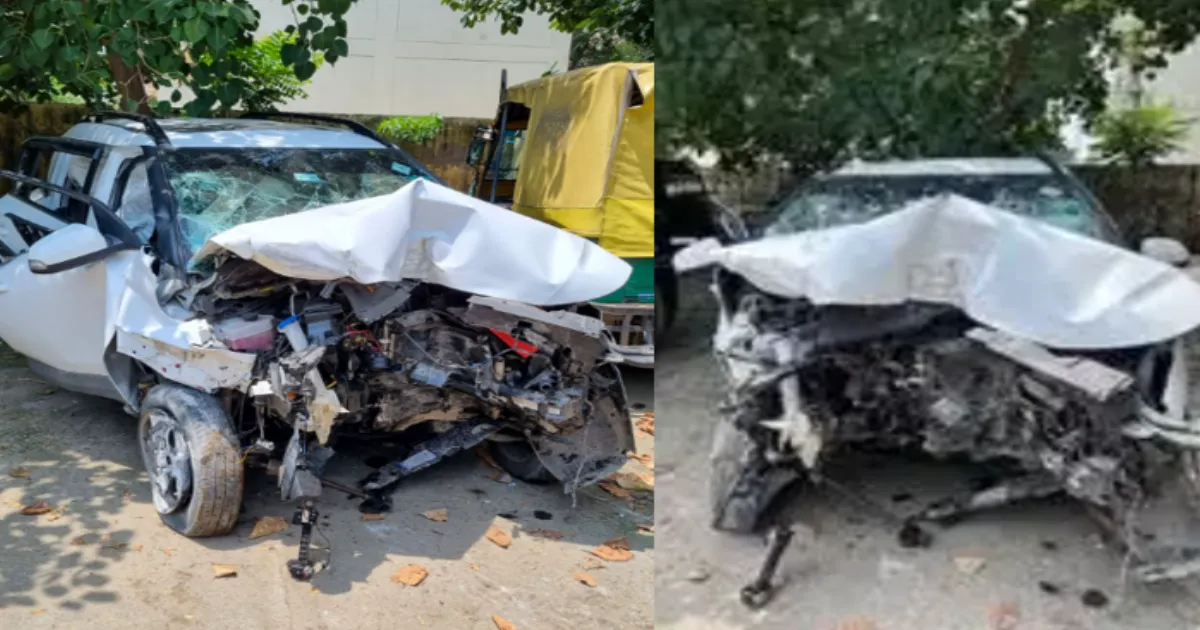 Six Injured as Car Crashes into Barriers at Gurugram's AIT Chowk