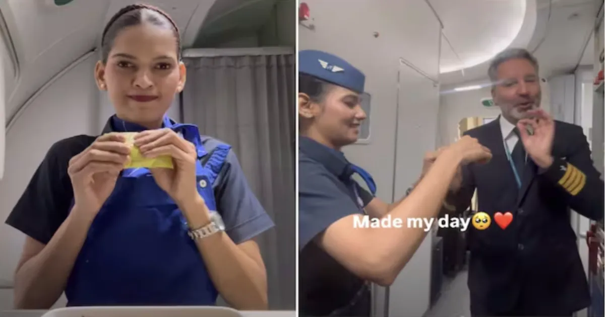 IndiGo Air Hostess Surprises Captain With Mid-Flight Cake on His Final Flight
