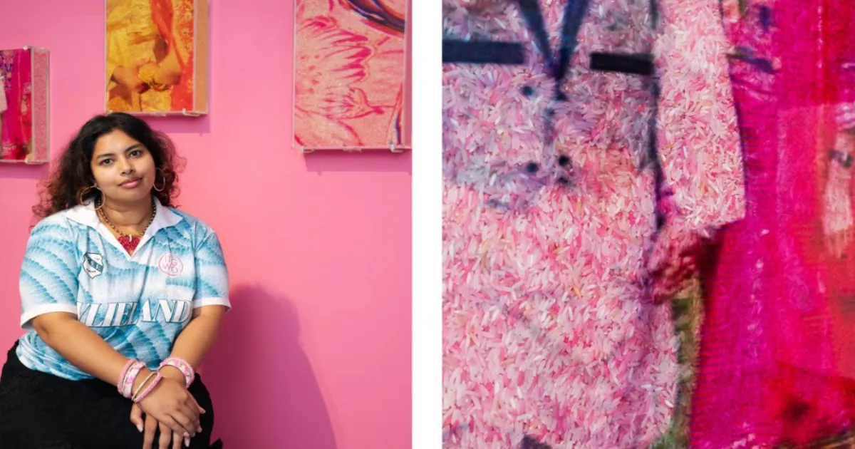 Angel Rose Uses Pink Rice to Explore Ancestry, Pop Culture and Cultural Memory