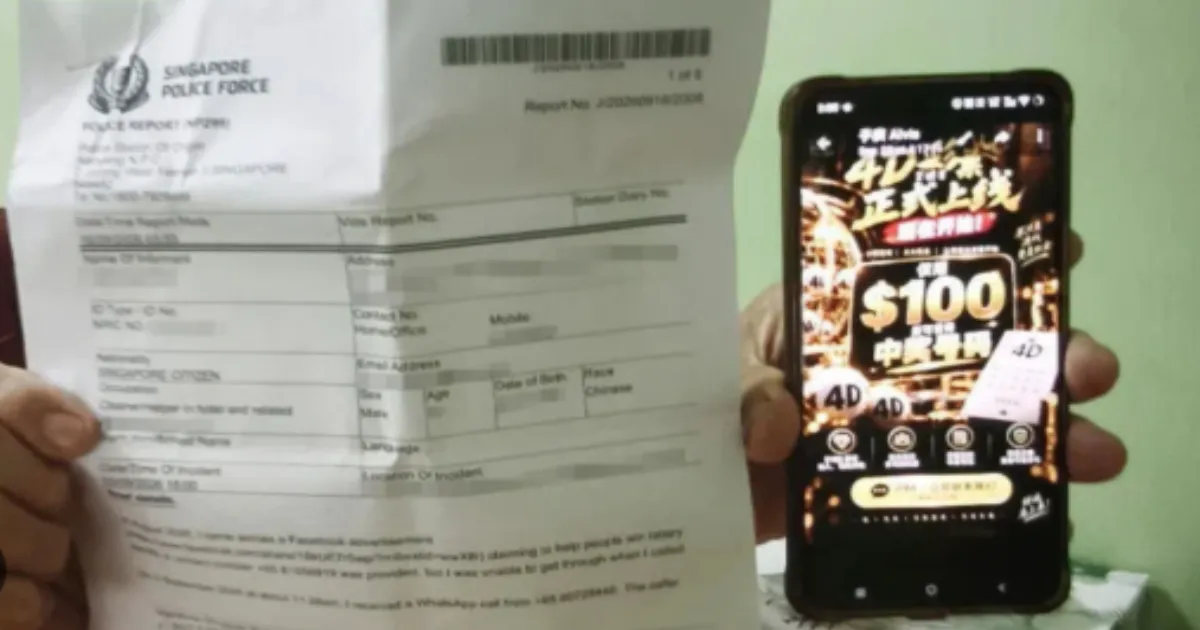 Singapore Man, 71, Loses S$21,688 to Lottery Scam