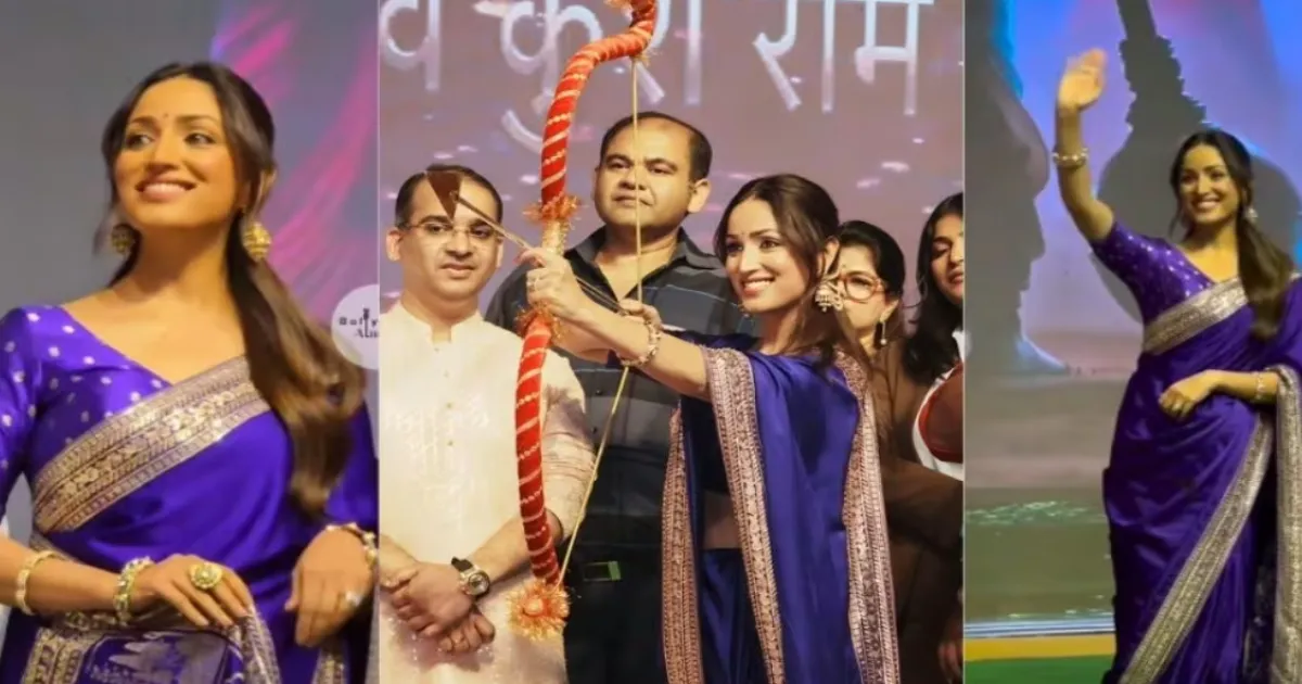 Yami Gautam Picks Royal Purple Silk Saree For 'Raavan Dahan' Celebration at Red Fort