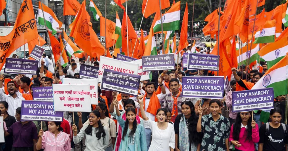 ABVP Holds “Save Democracy” March in Patna Amid SIR Row, Targets Congress