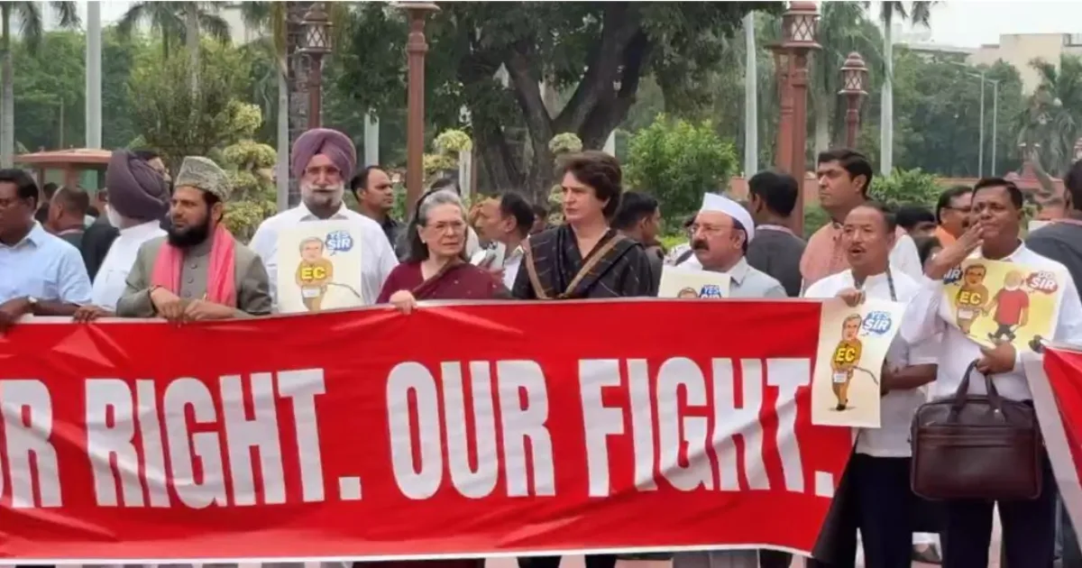 sonia-priyanka-lead-10th-day-of-protest-against-ec