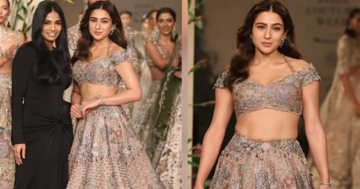 Sara Ali Khan Stuns in Floral Lehenga at ICW 2025