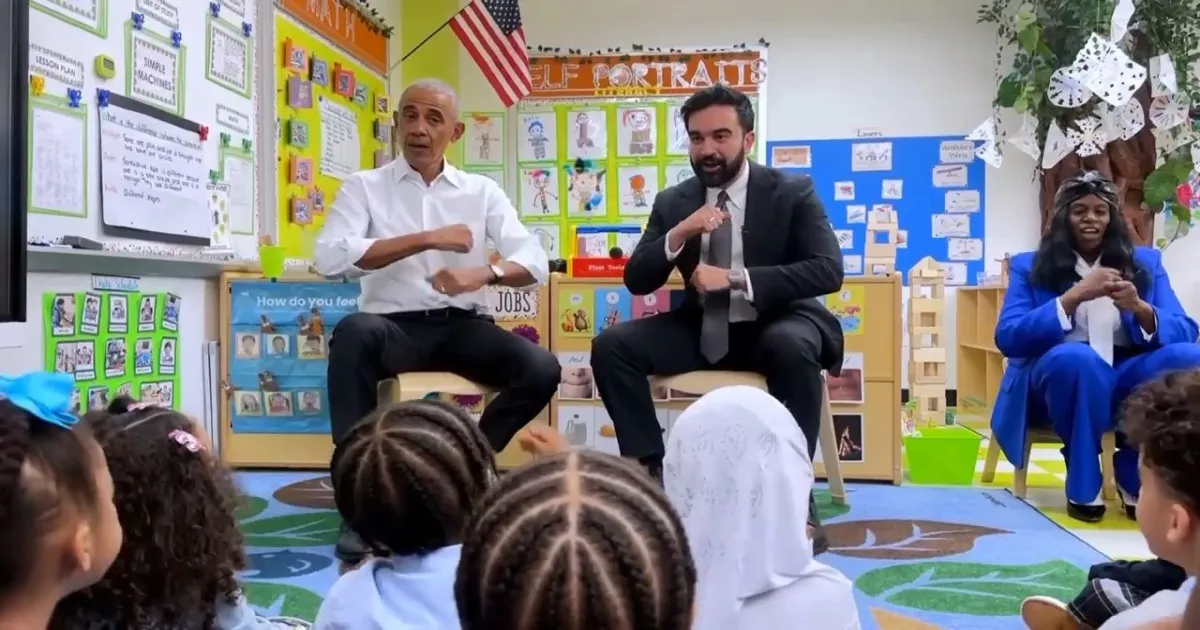 Barack Obama And Zohran Mamdani Visit Bronx Pre-K Center, Sing With Preschool Children
