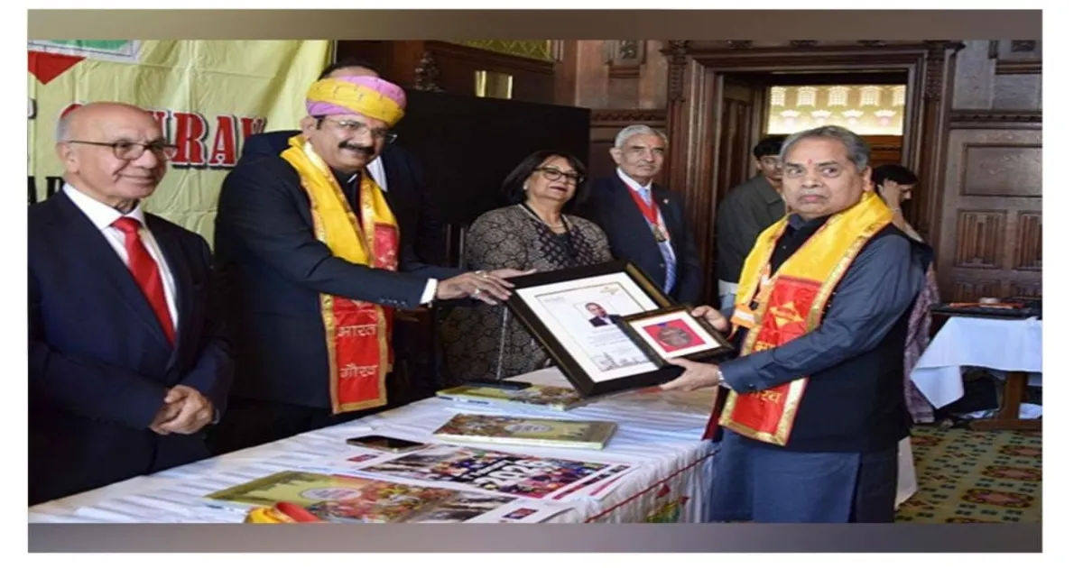 Renowned Tailor Madhav Agasti Honored with Bharat Gaurav Award at British Parliament