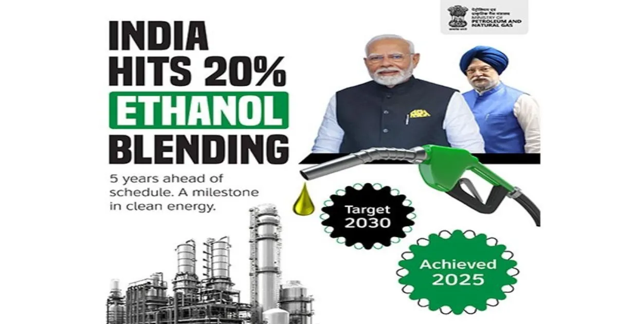 India Hits 20% Ethanol Blending Goal Early