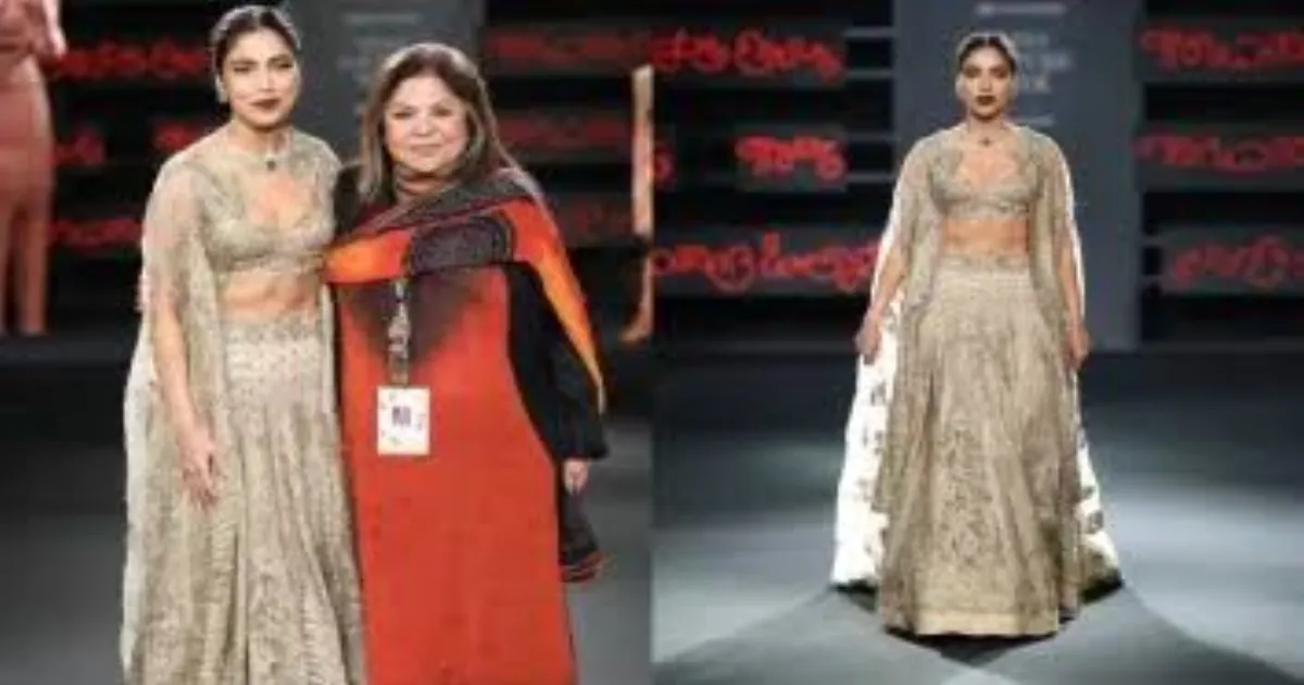 Bhumi Pednekar Steals the Show in Jaw-Dropping Gold Lehenga at India Couture Week!
