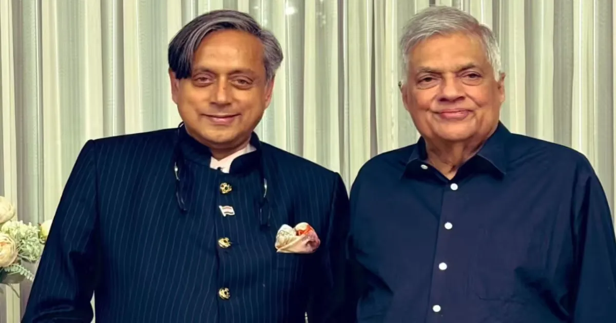 Tharoor Urges Lanka to Avoid ‘Politics of Vengeance’ After Wickremesinghe’s Arrest