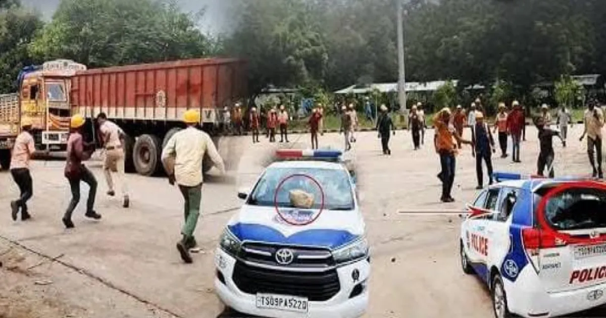 telangana-factory-chaos-migrant-workers-stone-police-in