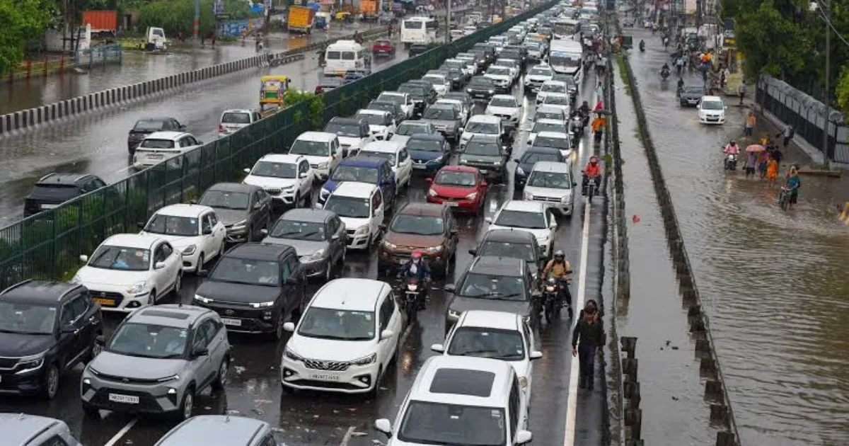 Rain Turns Delhi Roads Into Gridlock Nightmare Just Before Festive Rush